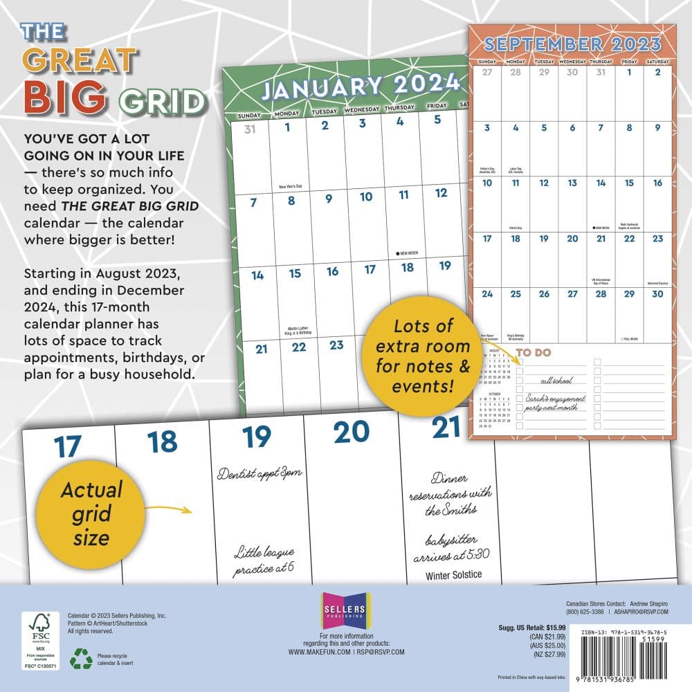 The Great Big Grid 17-Month 2024 Wall Calendar First Alternate Image width=&quot;1000&quot; height=&quot;1000&quot;