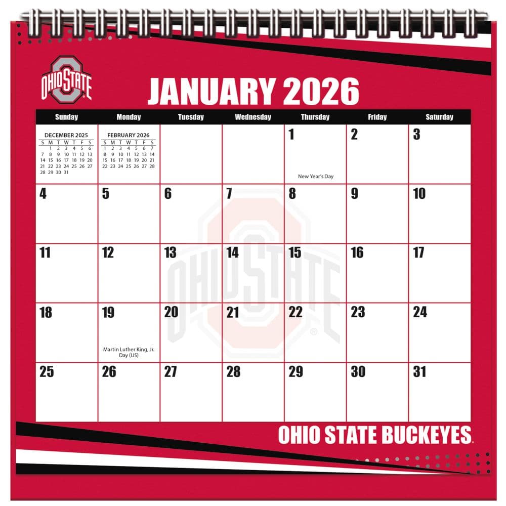 Ohio State Buckeyes 2026 Easel Desk Calendar Main Product Image