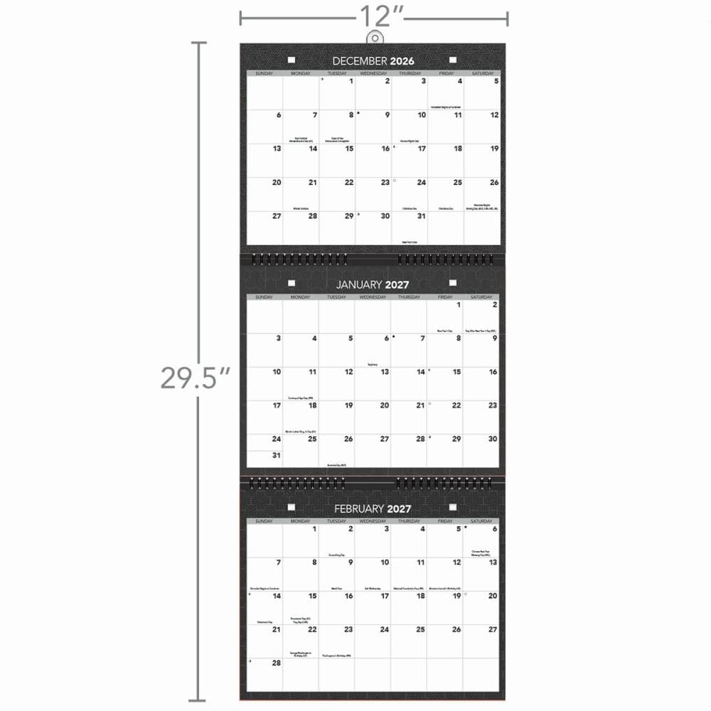 Office Tri View 2027 Wall Calendar Fifth Alternate Image