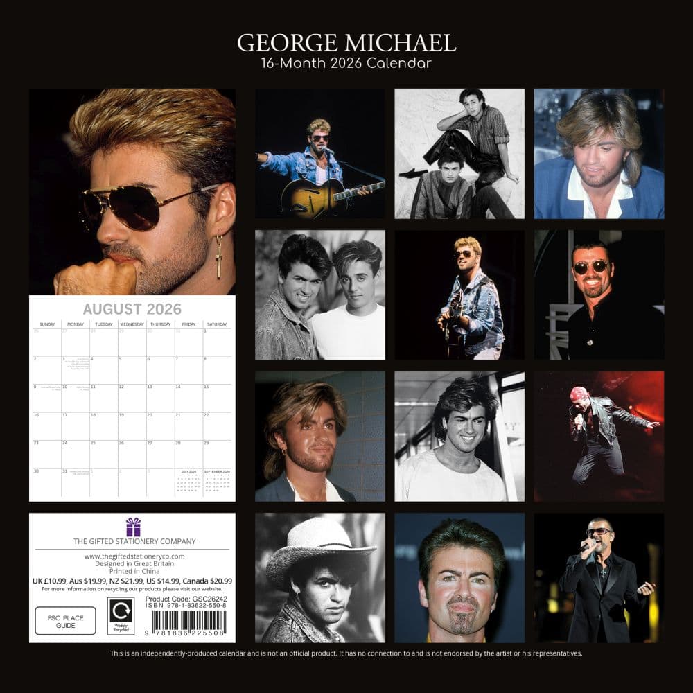 George Michael 2026 Wall Calendar First Alternate Image