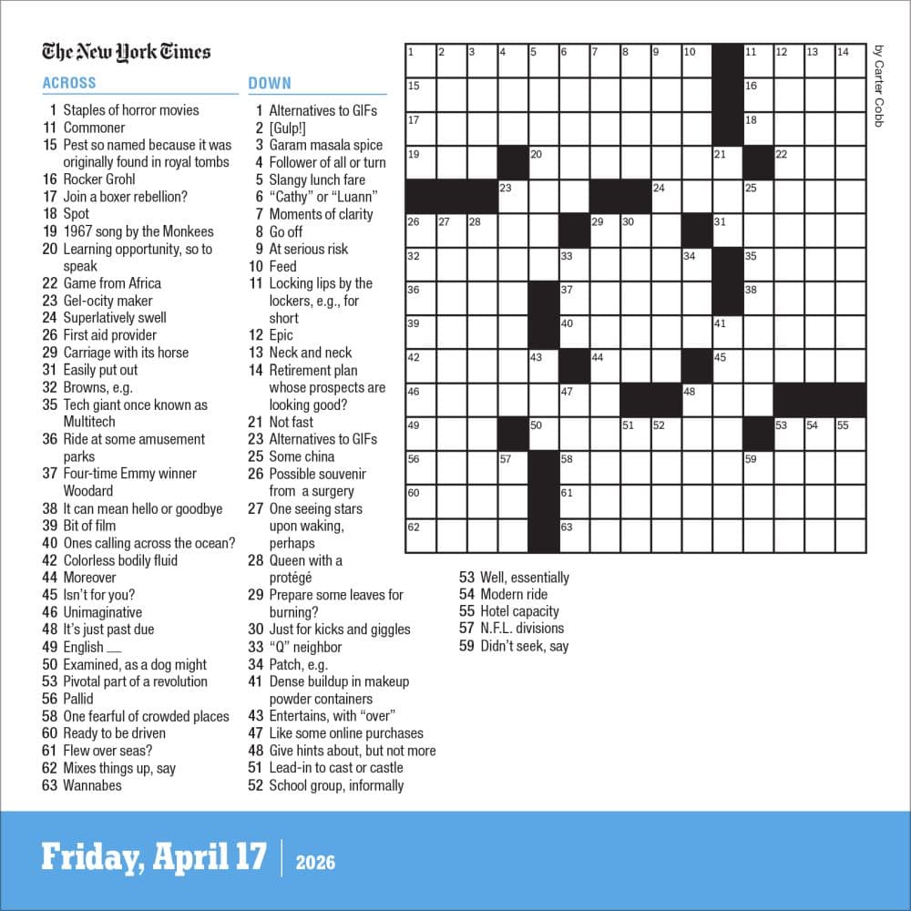New York Times Daily Crosswords 2026 Desk Calendar Fourth Alternate Image