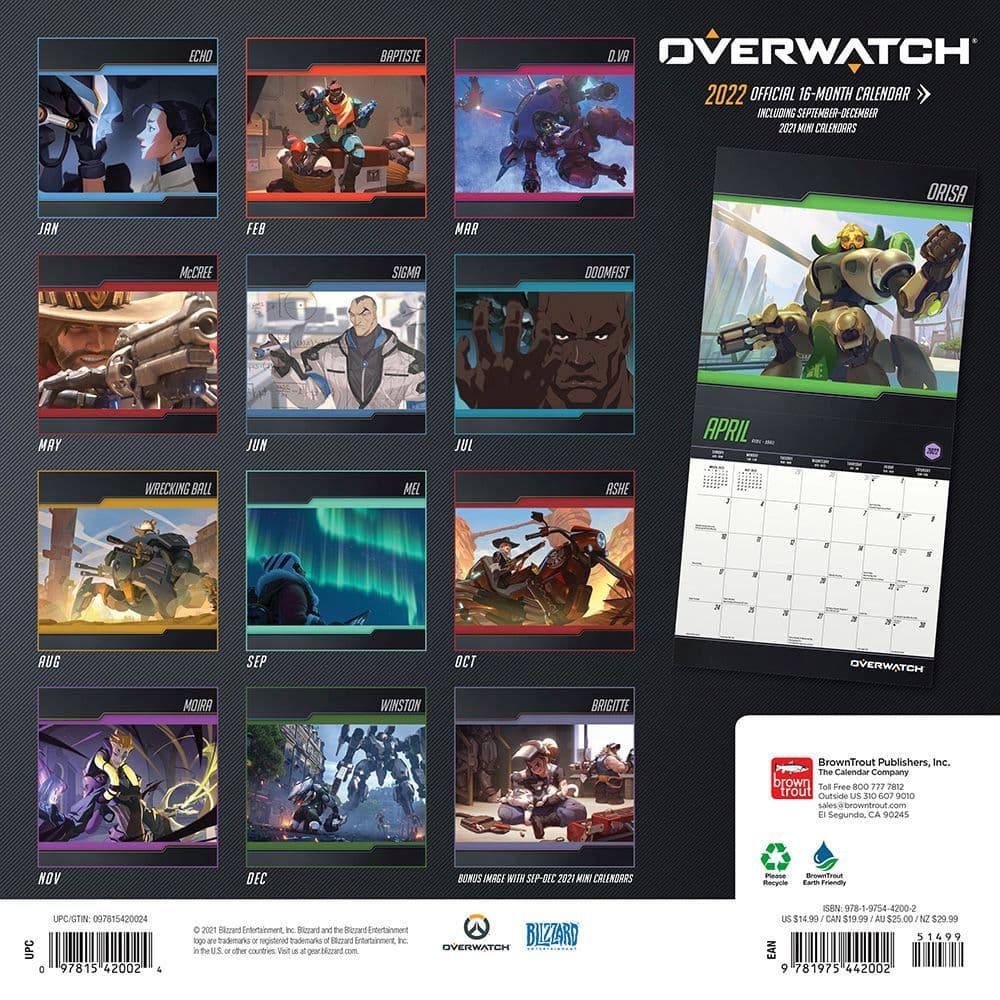 Overwatch 2022 Wall Calendar - Calendars.com