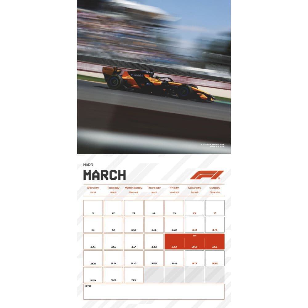 Formula 1 2027 Wall Calendar Third Alternate Image