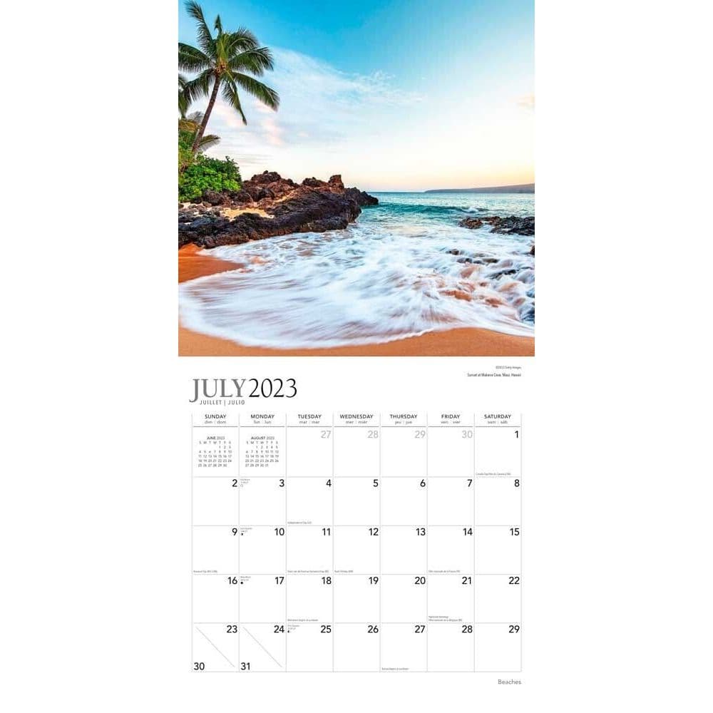Beaches 18 Month Plato 2024 Wall Calendar Alt2