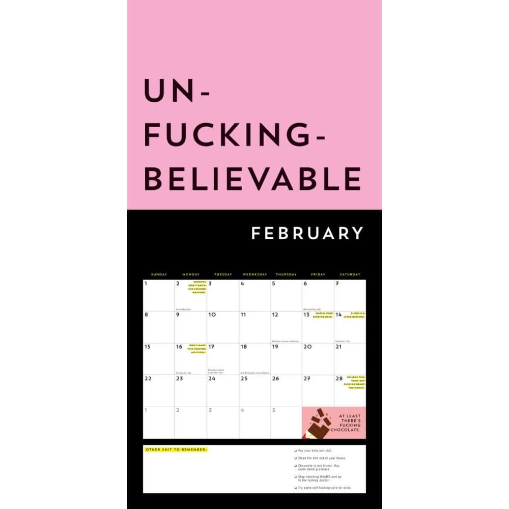 Fcking 2026 Wall Calendar Third Alternate Image