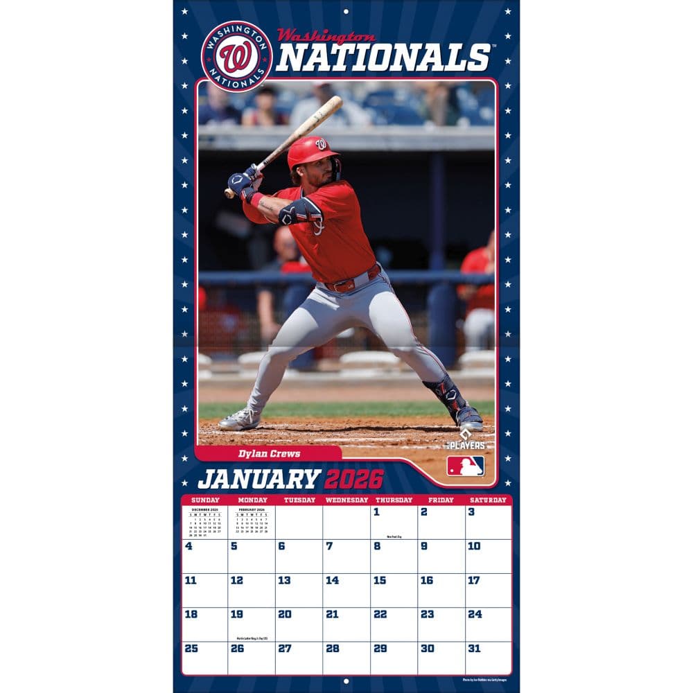 MLB Washington Nationals 2026 Wall Calendar Third Alternate Image