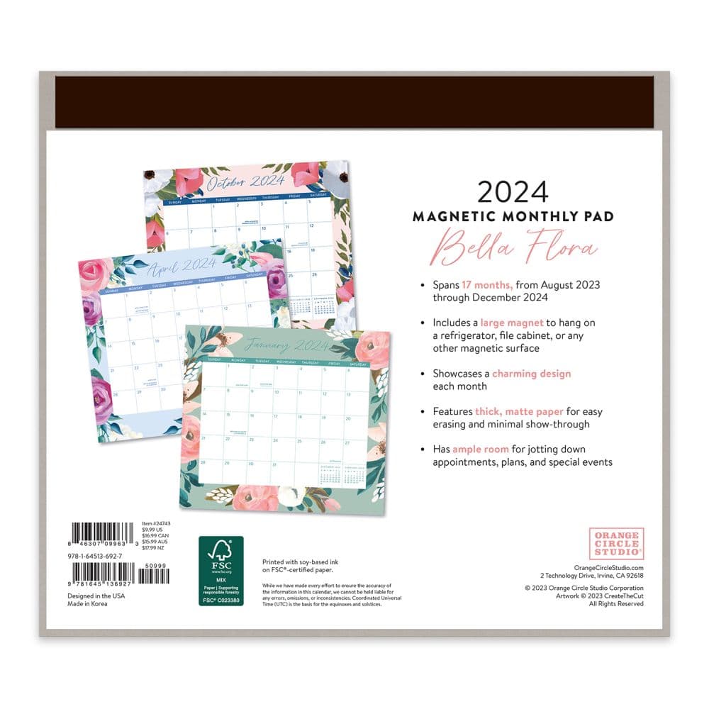 Bella Flora Blush Magnetic Exclusive 2024 Wall Calendar First Alternate Image width=&quot;1000&quot; height=&quot;1000&quot;