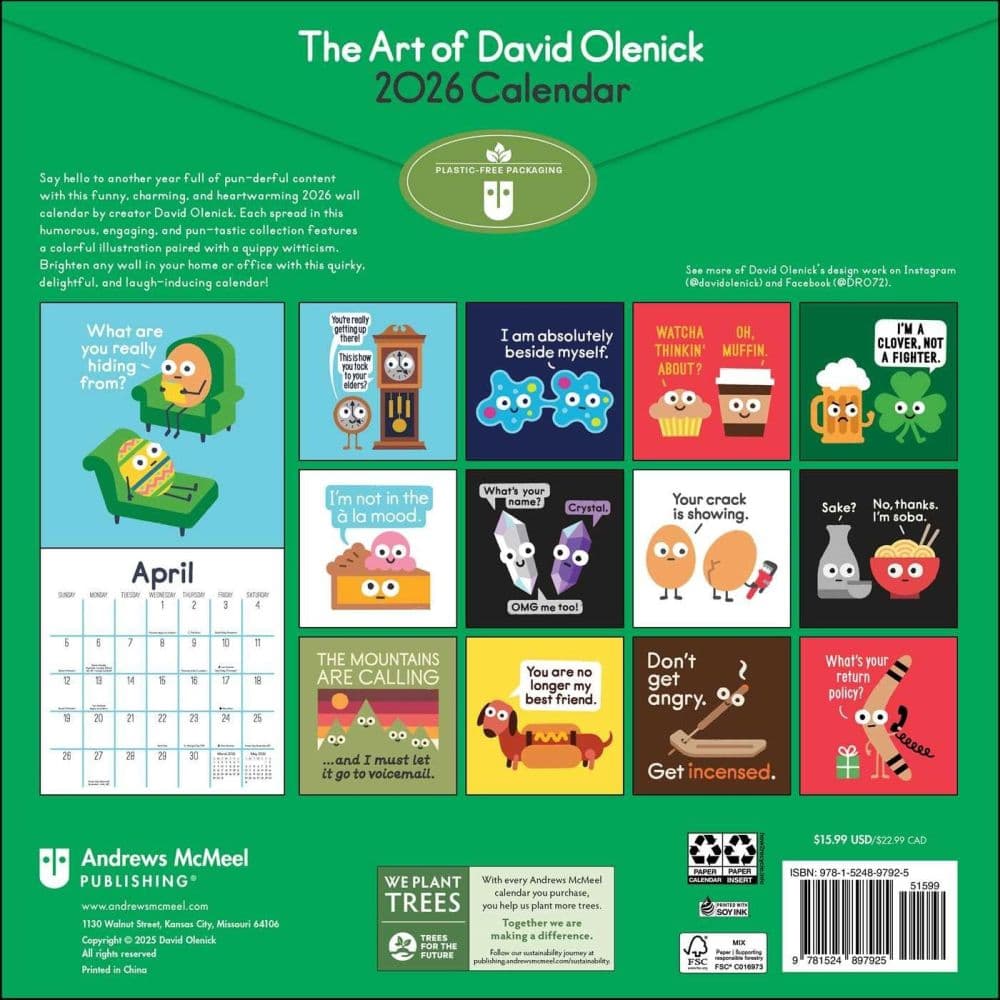The Art of David Olenick 2026 Wall Calendar First Alternate Image