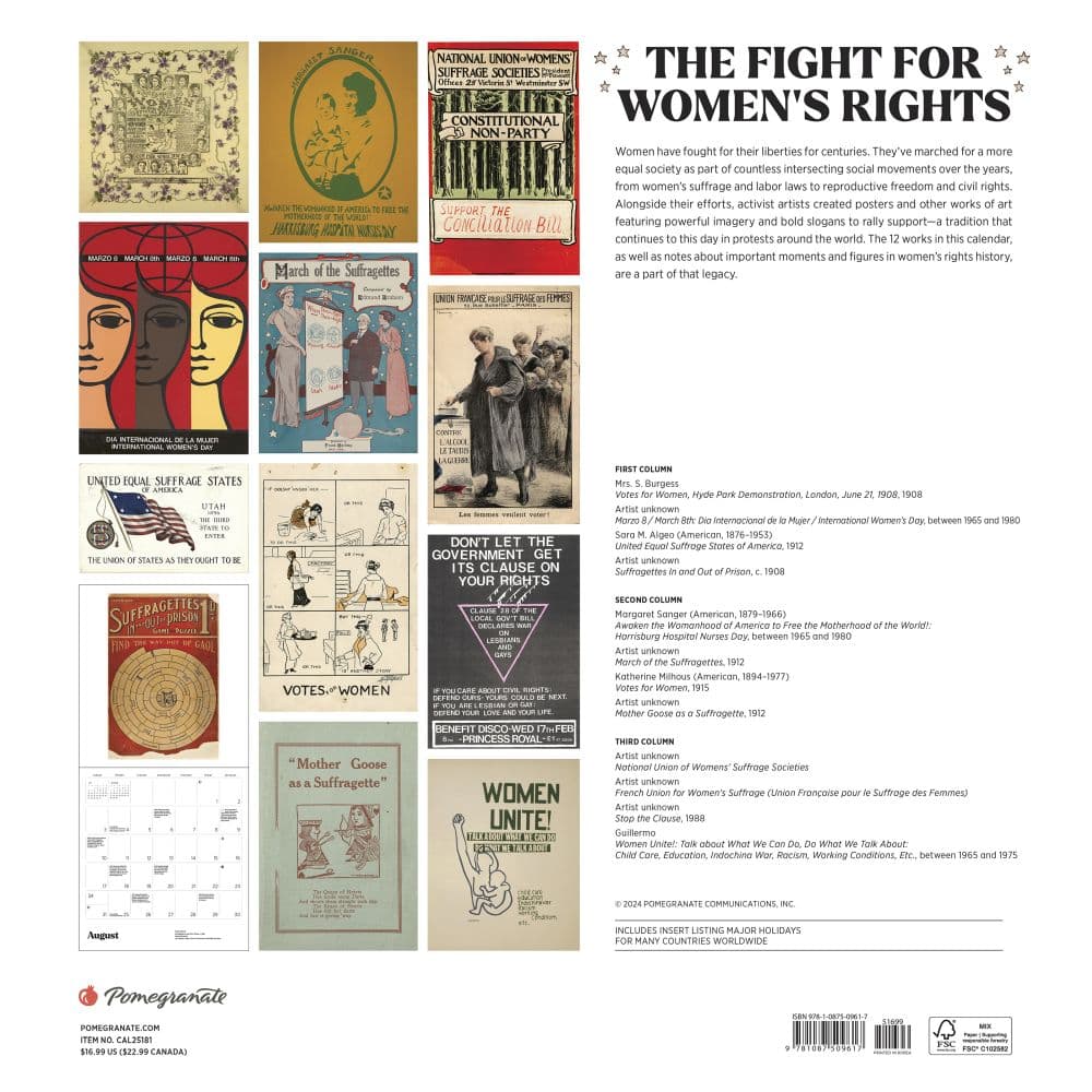 Fight for Womens Rights 2025 Wall Calendar First Alternate Image width="1000" height="1000"