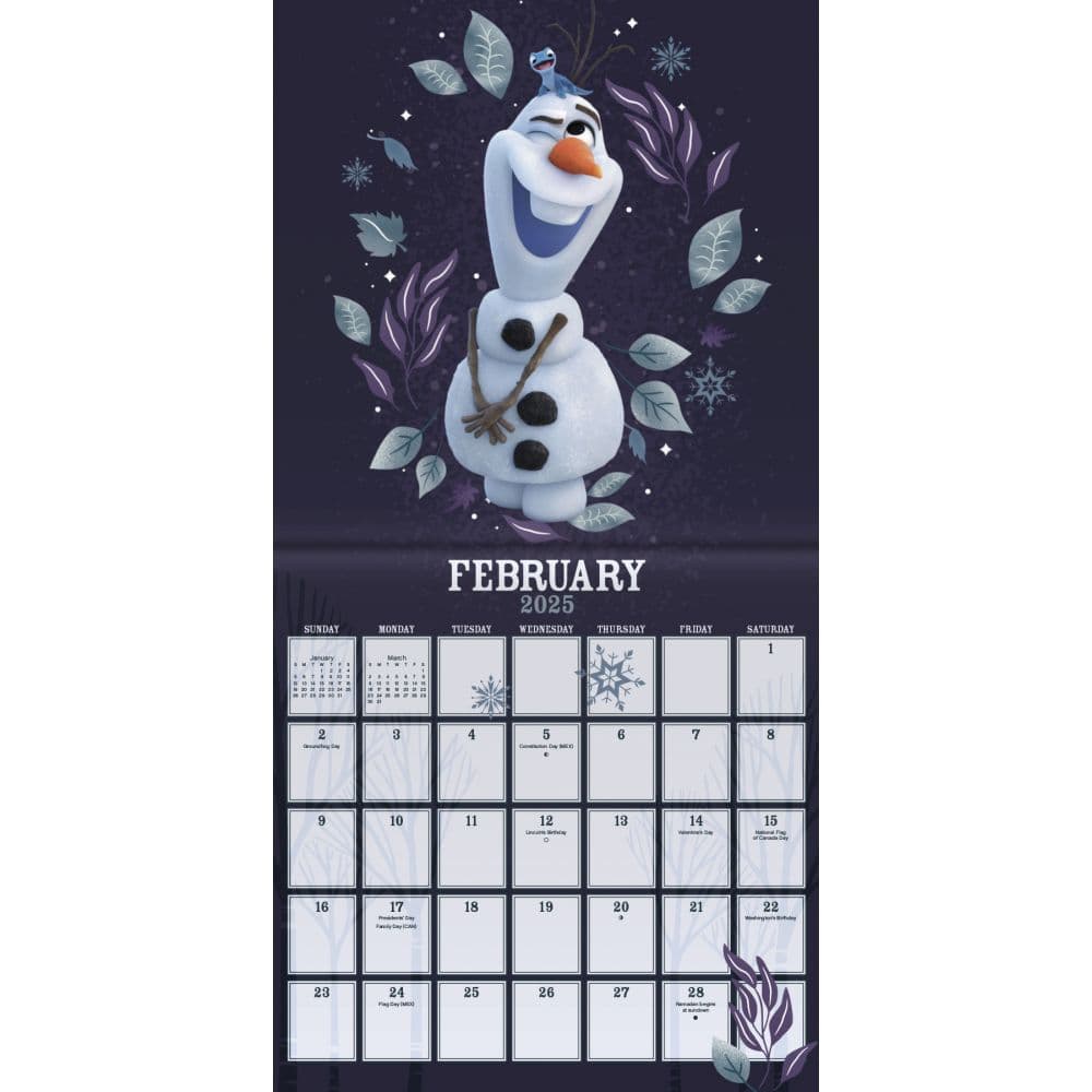 Disney Frozen 2025 Mini Wall Calendar Alt3