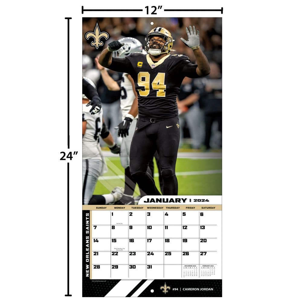 NFL New Orleans Saints 2024 Wall Calendar