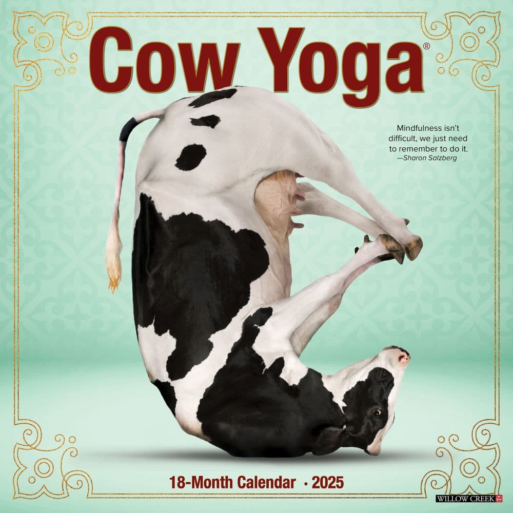 Cow Yoga 2025 Wall Calendar