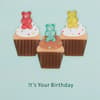 image Gummi Bear Cupcakes Birthday Card close up