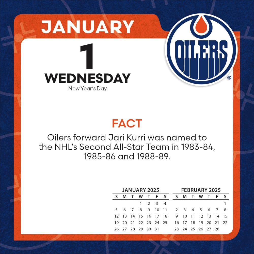 NHL Edmonton Oilers 2025 Desk Calendar First Alternate Image