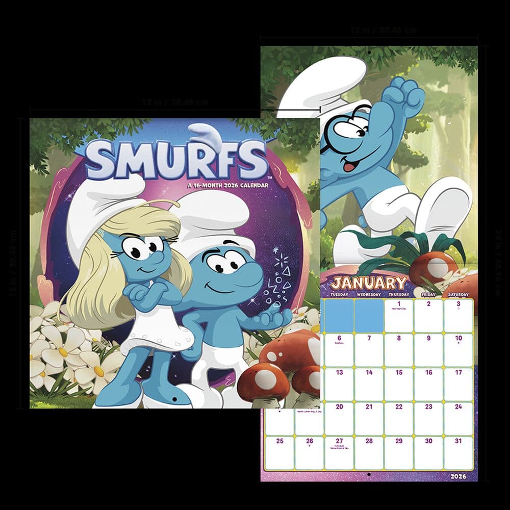 Smurfs 2 2026 Wall Calendar Sixth Alternate Image