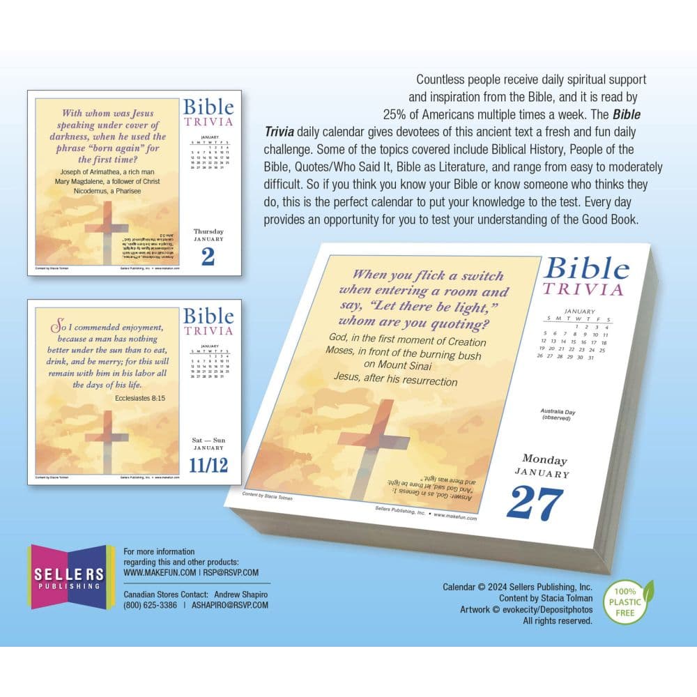 Brain Busting Bible Trivia 2025 Desk Calendar