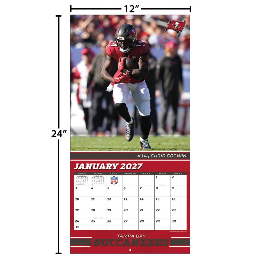 NFL Tampa Bay Buccaneers 2027 Wall Calendar Fourth Alternate Image