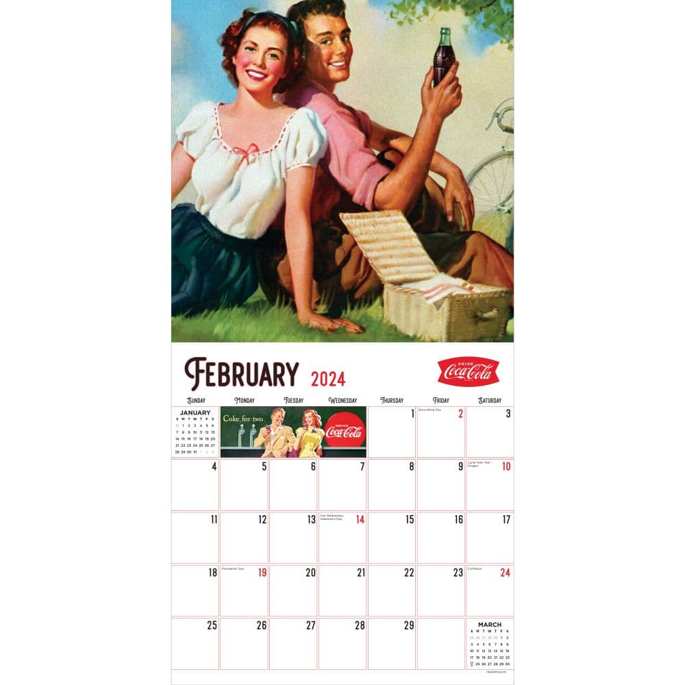 Coca Cola Anytime Nostalgia 2024 Wall Calendar