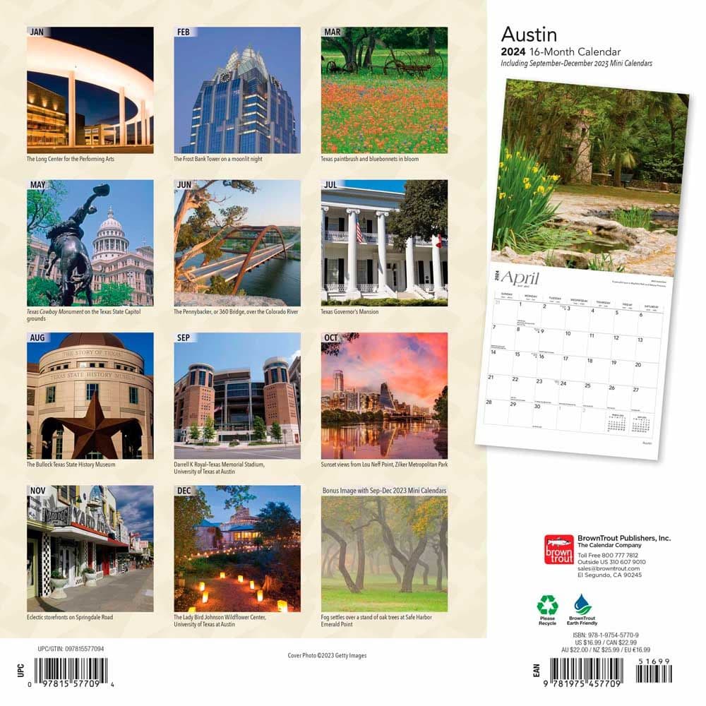 Austin Texas 2024 Wall Calendar - Calendars.com