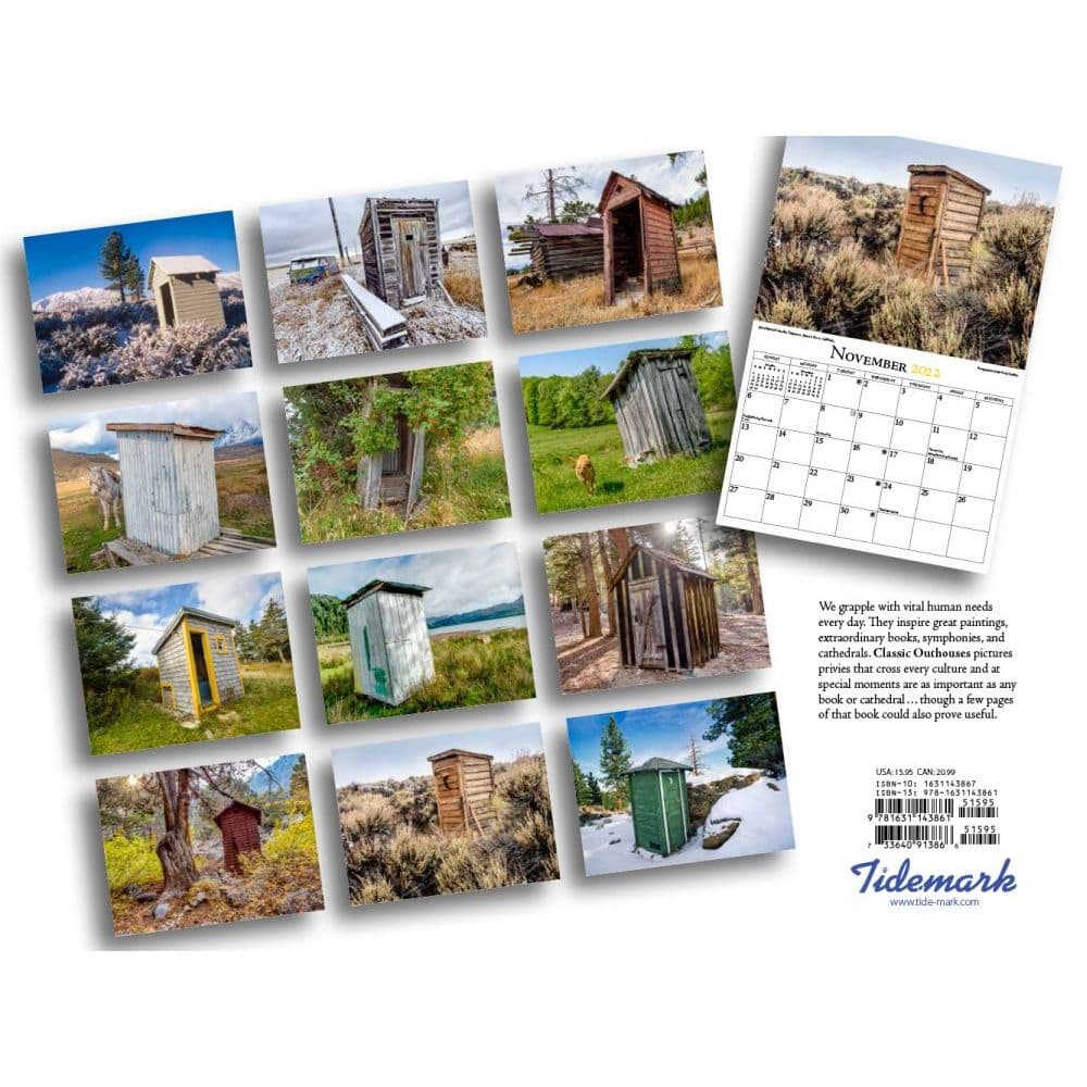 Classic Outhouses 2022 Wall Calendar - Calendars.com