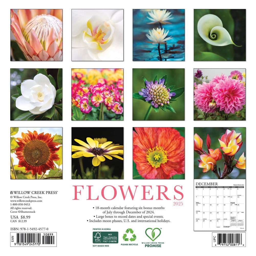 Flowers 2025 Mini Wall Calendar First Alternate Image width=&quot;1000&quot; height=&quot;1000&quot;