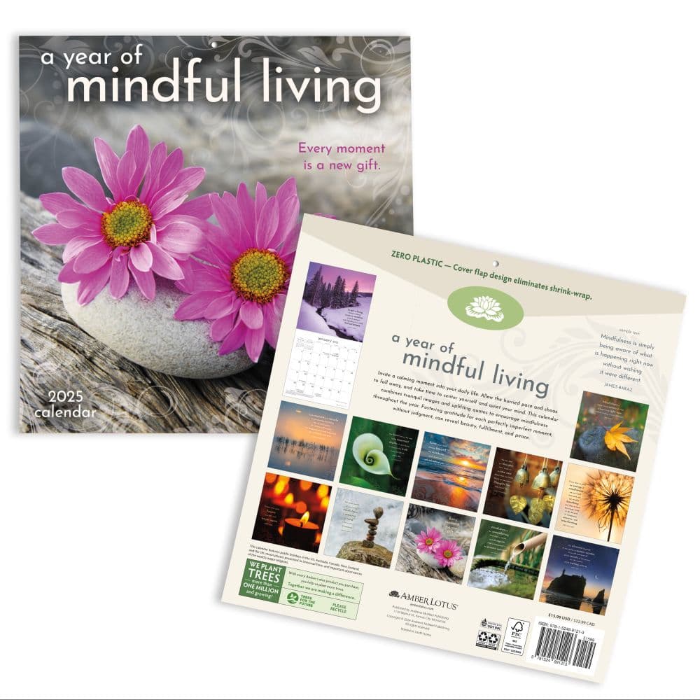 Mindful Living Year of 2025 Wall Calendar First Alternate Image