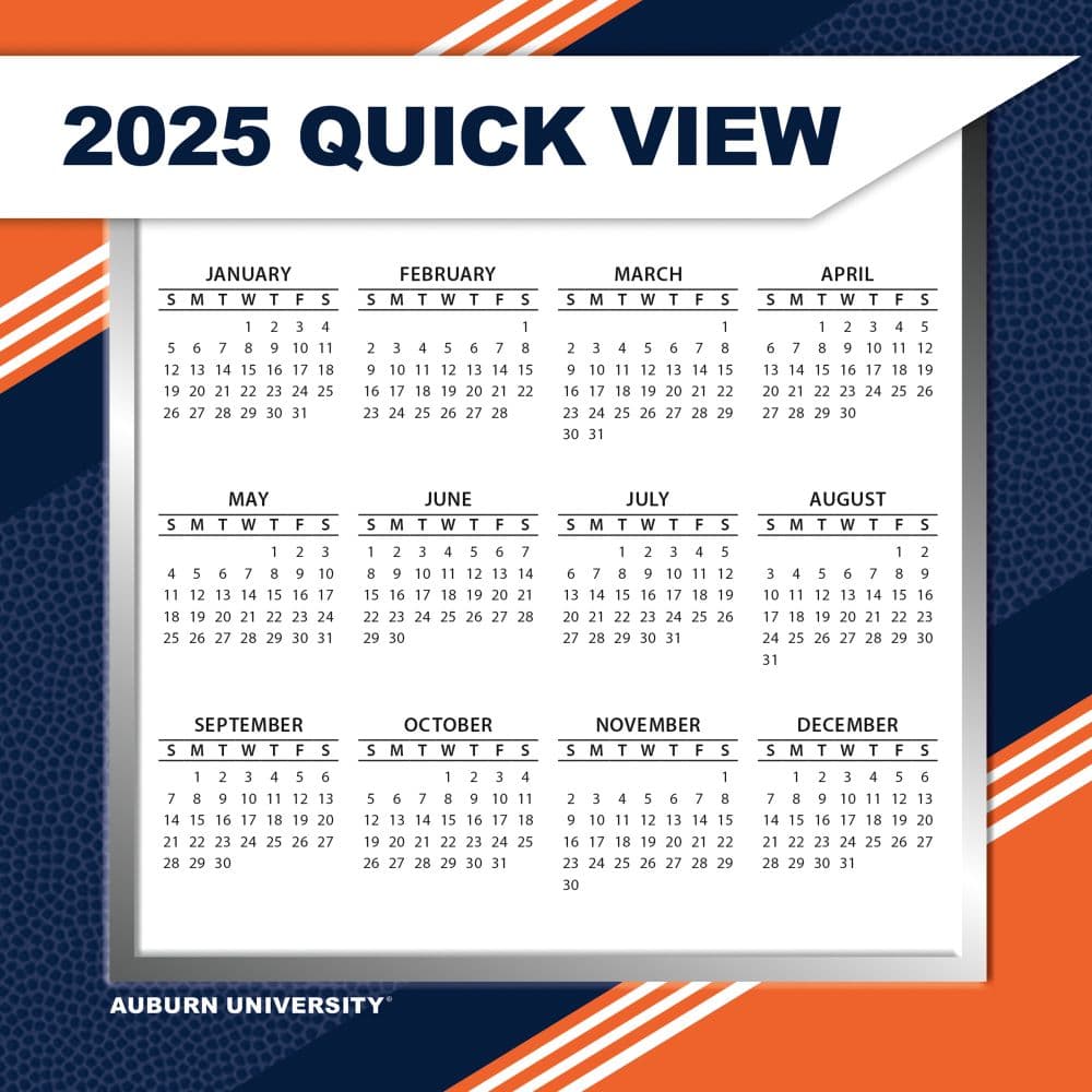 COL Auburn Tigers 2025 Desk Calendar Third Alternate Image