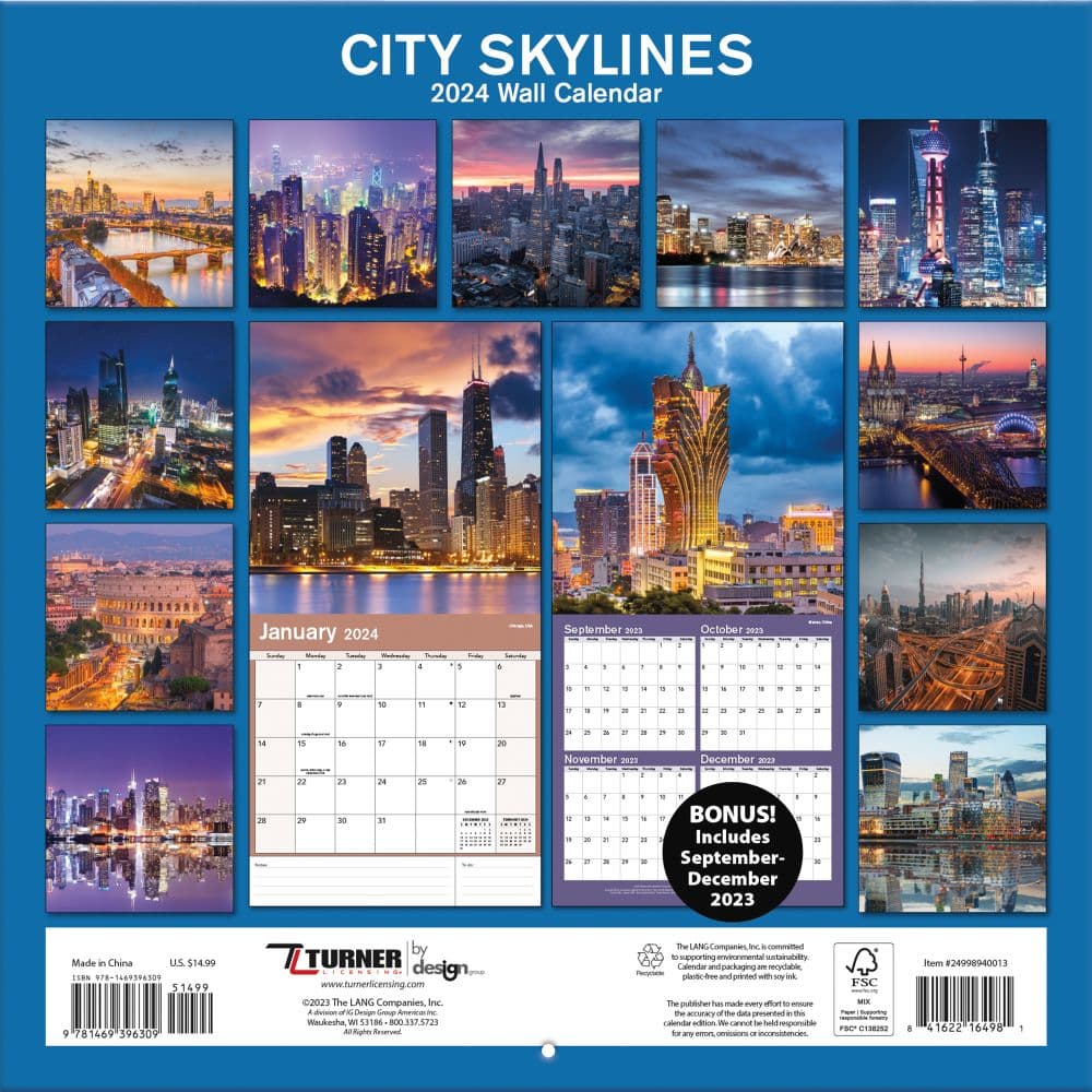 City Skylines 2024 Wall Calendar Alternate Image 1