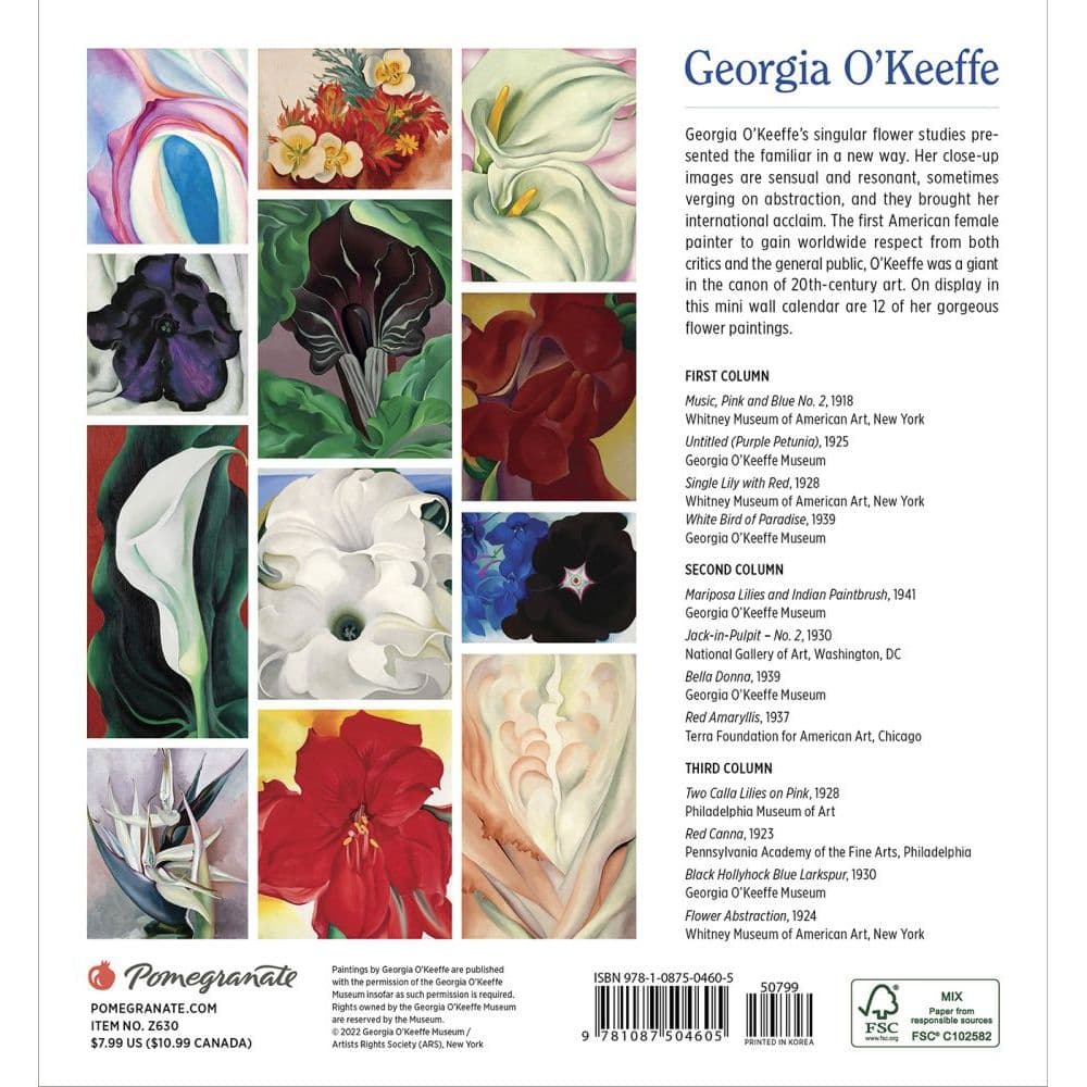 Georgia O'Keeffe 2023 Mini Wall Calendar