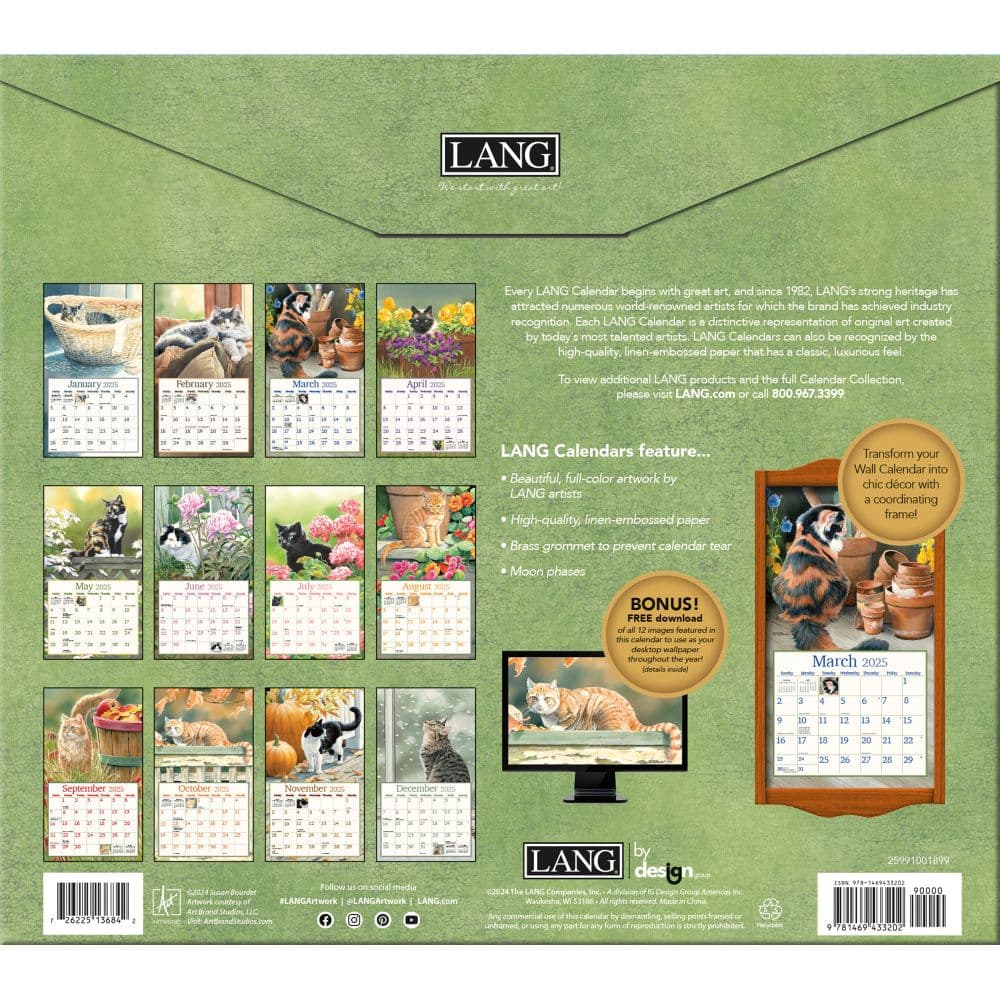 Cats in the Country 2025 Wall Calendar by Susan Bourdet