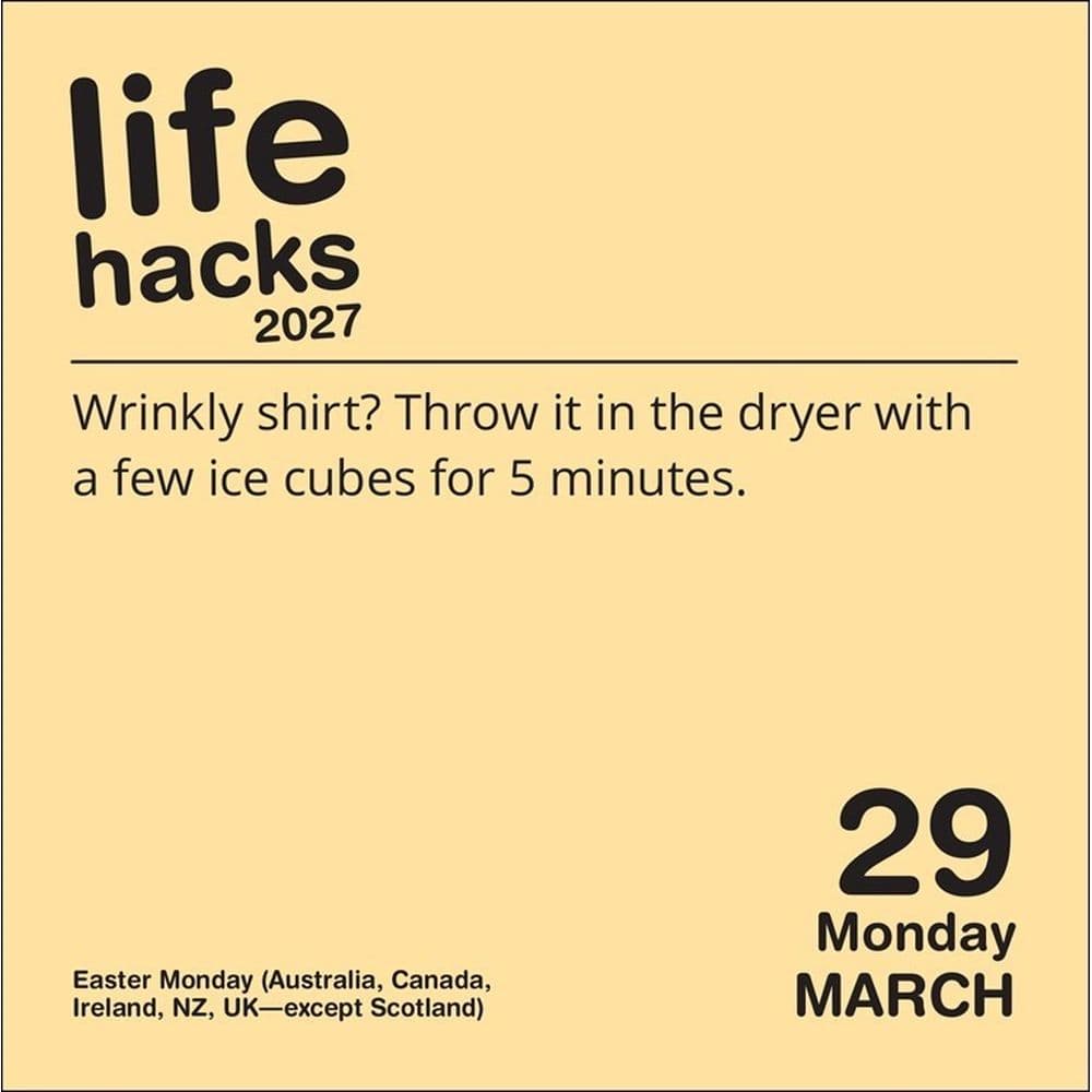 Life Hacks 2027 Desk Calendar Sixth Alternate Image