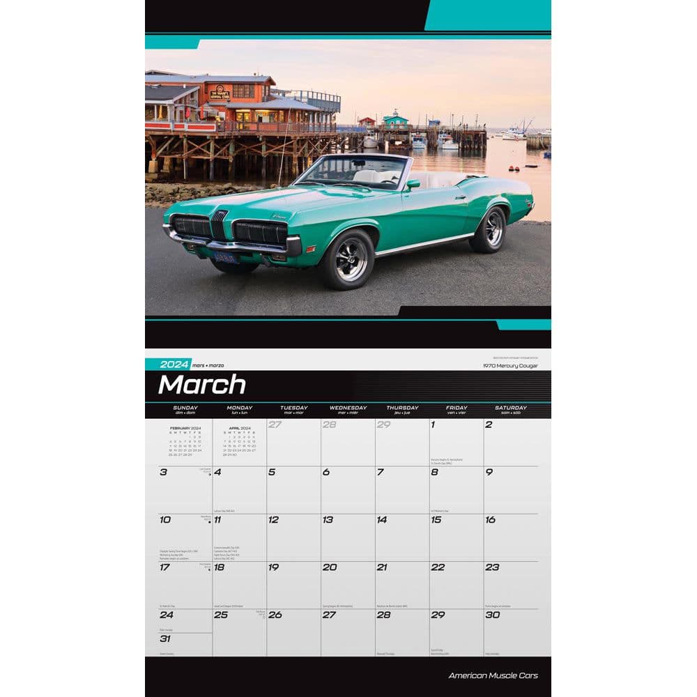 American Muscle Cars 2024 Wall Calendar