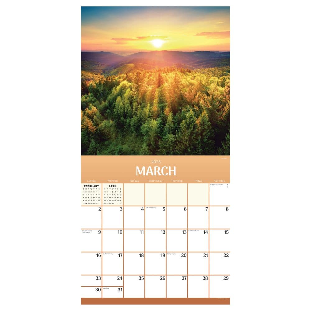 Sunsets 2025 Wall Calendar March