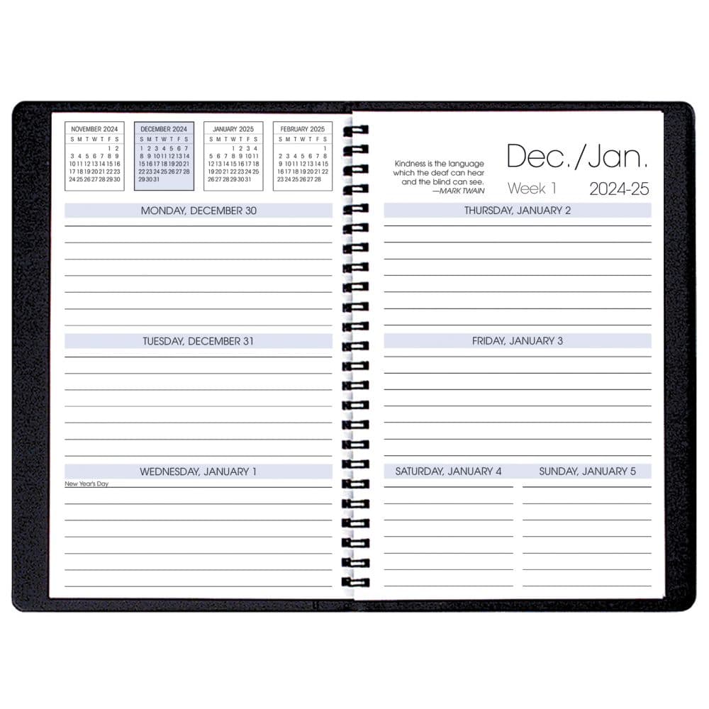 Black Weekly 2025 Planner First Alternate Image