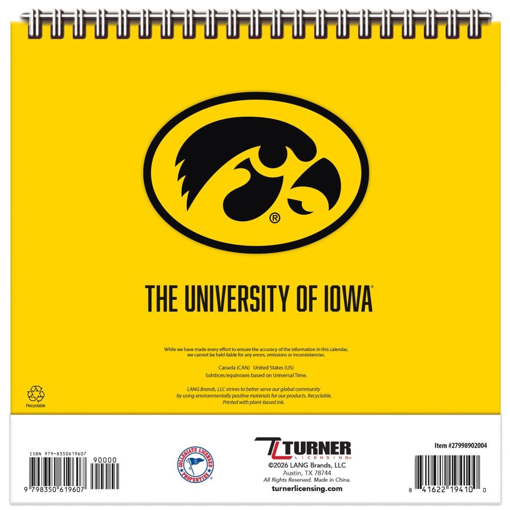 Iowa Hawkeyes 2027 Easel Desk Calendar Third Alternate Image