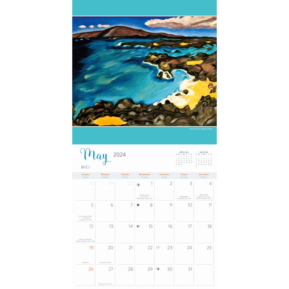 Experience Aloha Ray Art 2024 Wall Calendar - Calendars.com