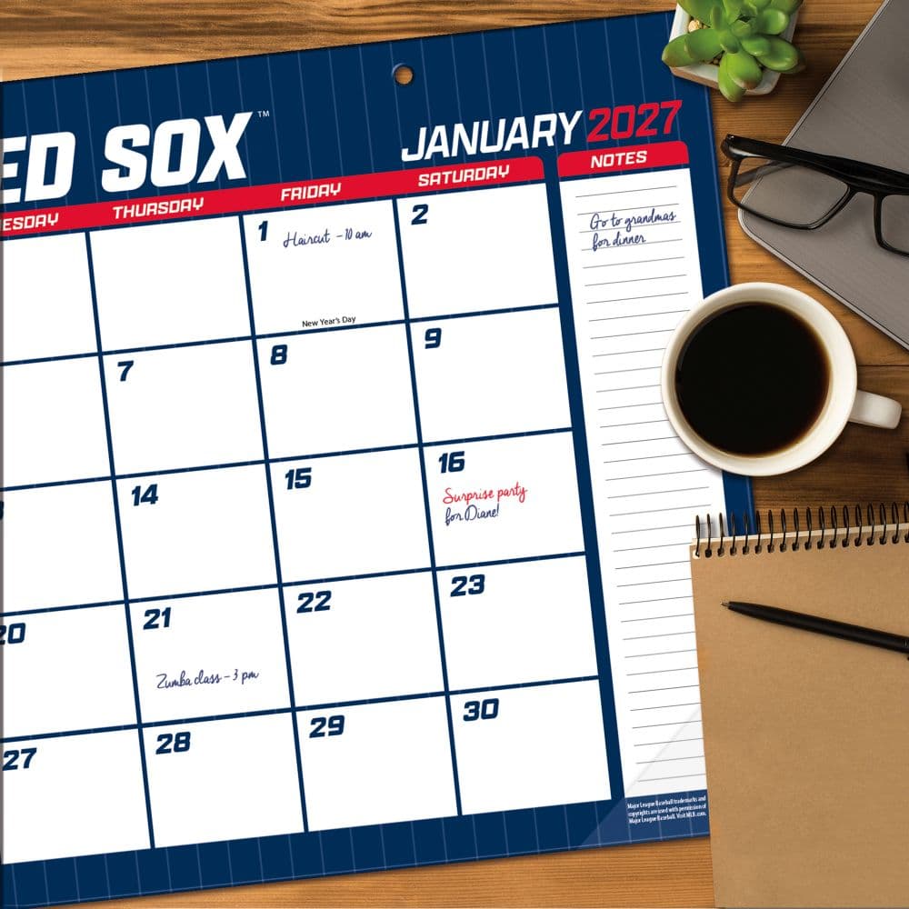 MLB Boston Red Sox Small 2027 Desk Pad Fourth Alternate Image