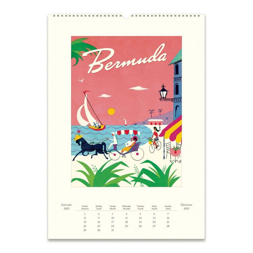 Vintage Travel Art 2023 Poster Wall Calendar - Calendars.com
