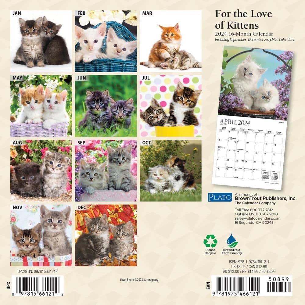 For the Love of Kittens 2024 Mini Wall Calendar First Alternate Image width=&quot;1000&quot; height=&quot;1000&quot;