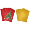 image Christmas Tree on Red 8 Count Boxed Christmas Cards