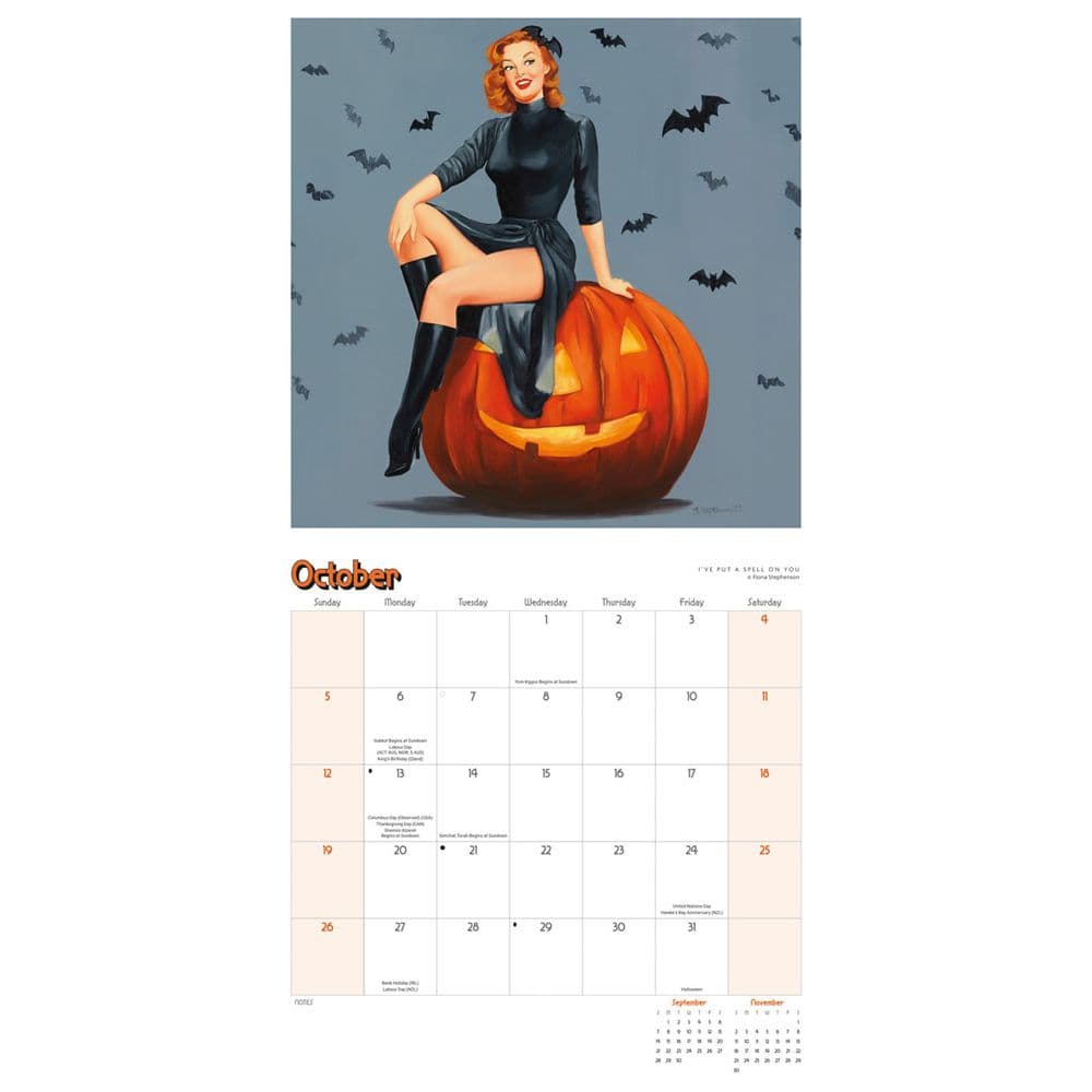 Pin Ups 2025 Wall Calendar Fourth Alternate Image width=&quot;1000&quot; height=&quot;1000&quot;