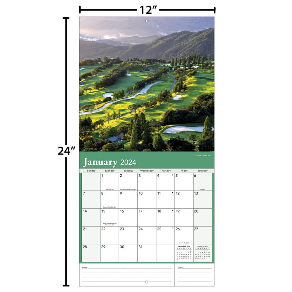 Golf Courses Photo 2024 Wall Calendar Alternate Image 4
