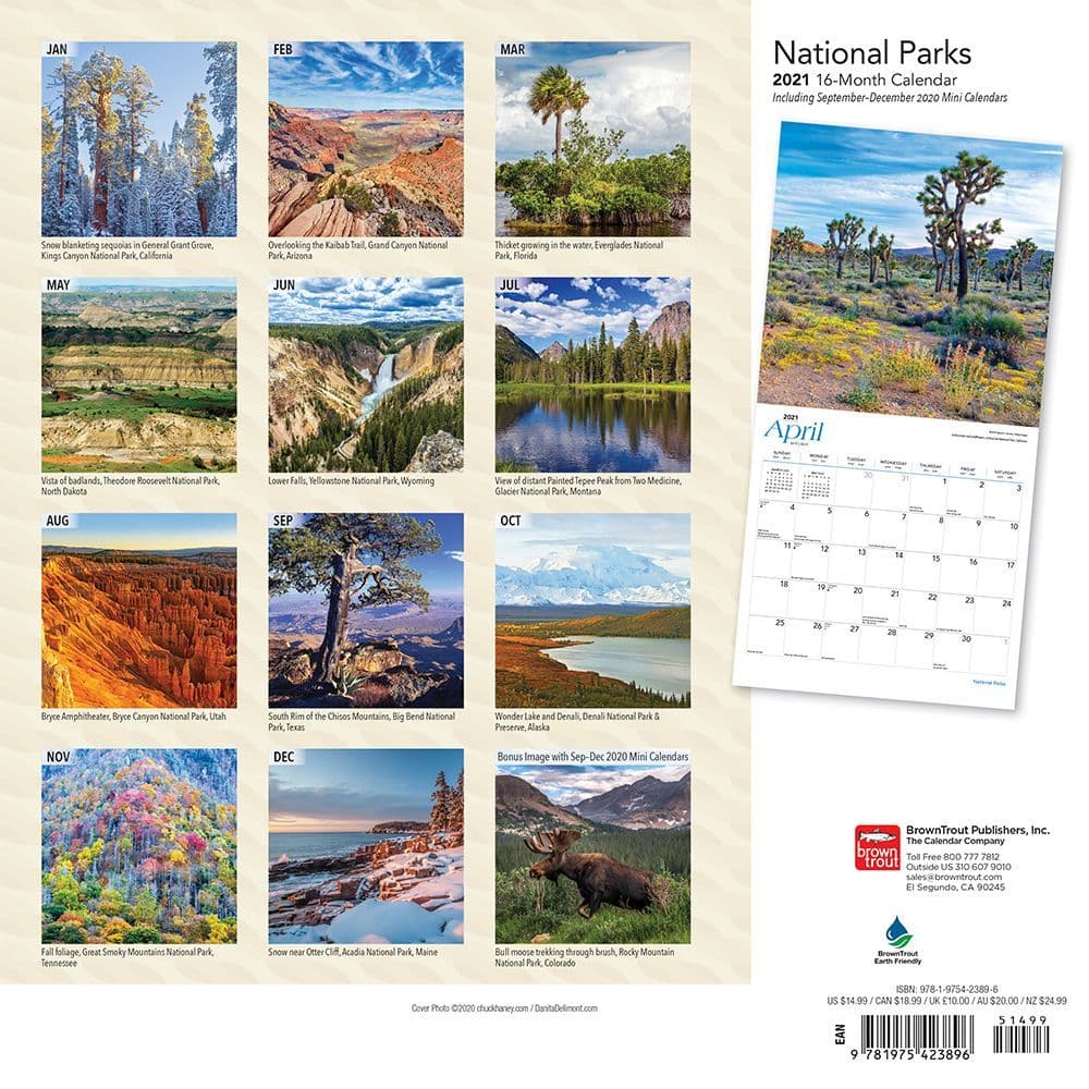 National Parks Wall Calendar