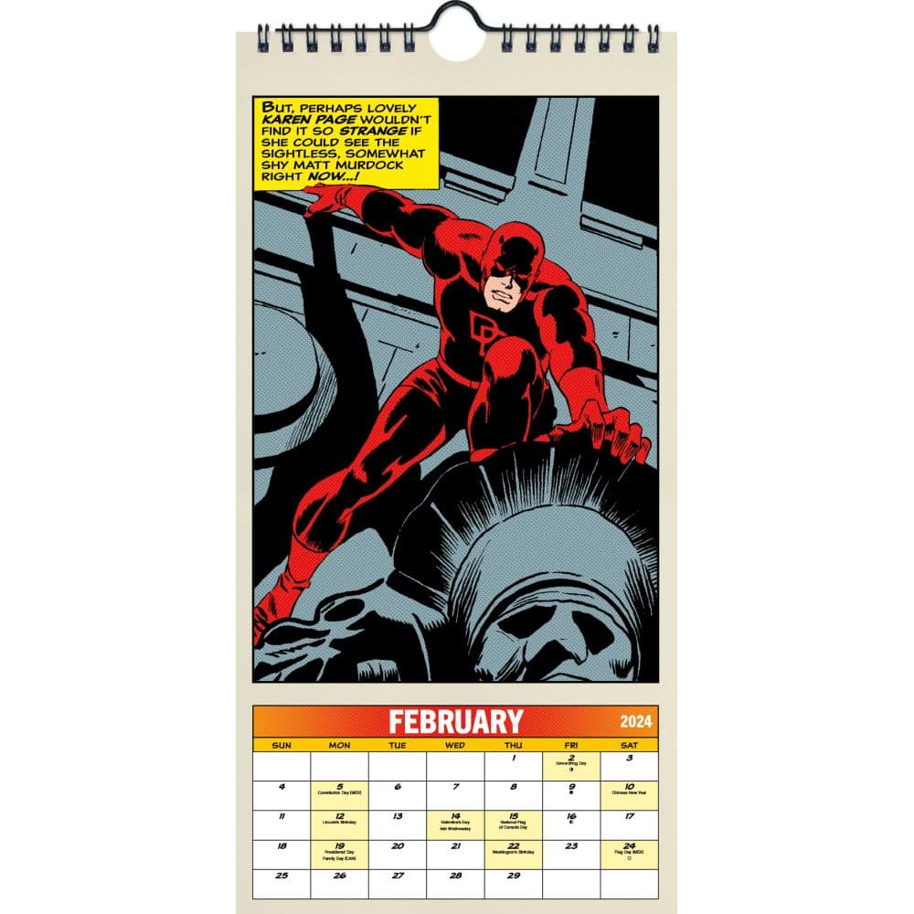 Marvel Comics 2024 Slim Wall Calendar