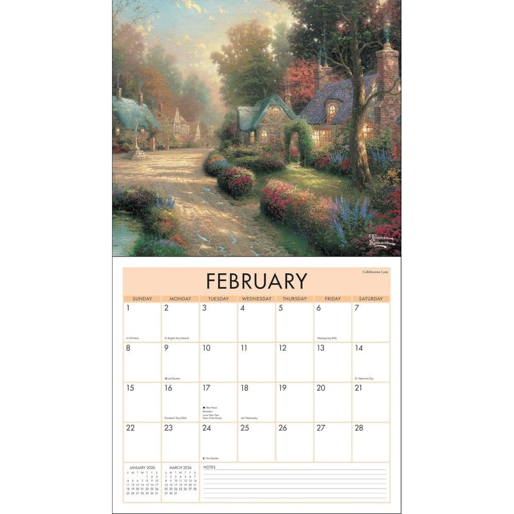 Thomas Kinkade Painter of Light 2026 Wall Calendar Third Alternate Image