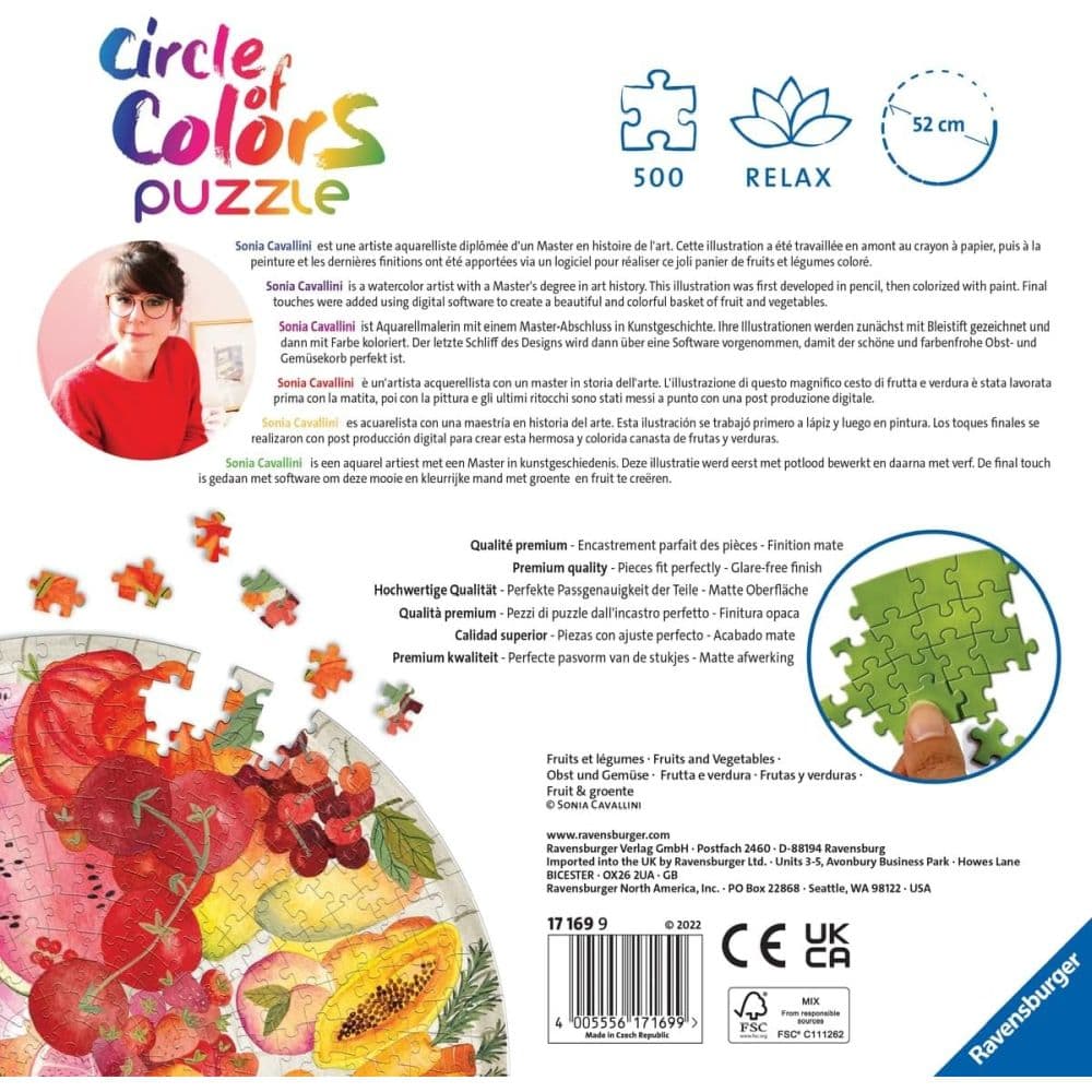 Circle of Fruit and Vegetables 500 Piece Round Puzzle First Alternate Image