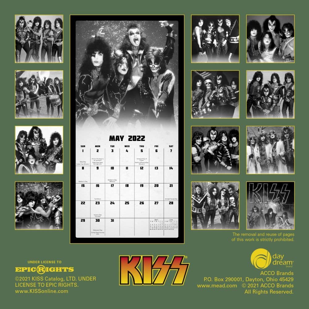 Kiss Special Edition Kit 2022 Wall Calendar - Calendars.com