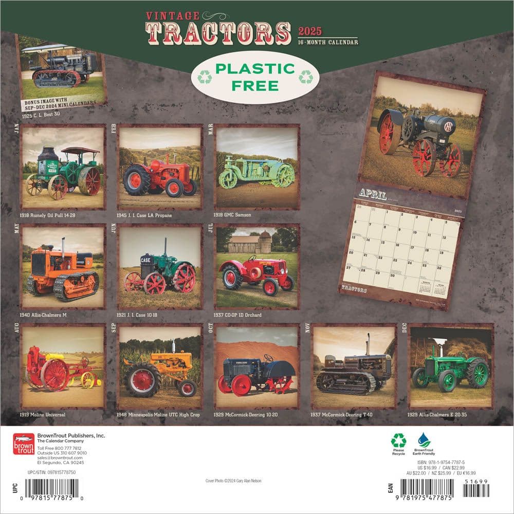 Tractors Vintage 2025 Wall Calendar First Alternate Image