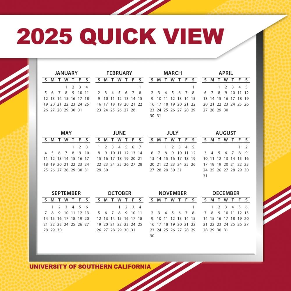 COL USC Trojans 2025 Desk Calendar Third Alternate Image