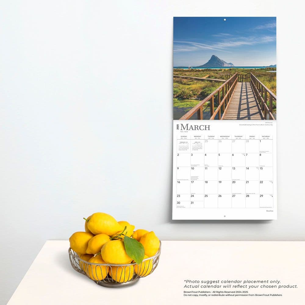 Beaches 2025 Wall Calendar